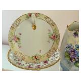 Collection of Vintage Hand Painted Porcelain and Bone China Dishes Assorted Patterns