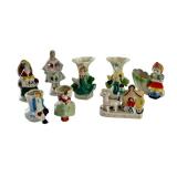 Set of 8 Miniature Occupied Japan Porcelain Figurines and Vases