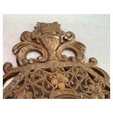 Vintage Ornate Brass Wall Thermometer