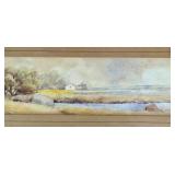 Vintage Framed Watercolor Landscape by Finlayson