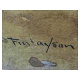 Vintage Framed Watercolor Landscape by Finlayson