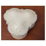 Collection of 8 Antique and Vintage Decorative Milk Glass Trinket Boxes