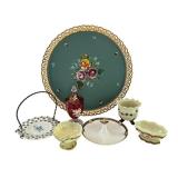 Collection of Vintage Decorative Bowls, Plates, and Hand-Painted Nashco Tray