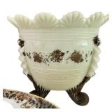 Collection of Vintage Decorative Bowls, Plates, and Hand-Painted Nashco Tray
