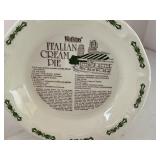 Watkins Pie Plate Collection with Recipes and Ceramic Pie Bird