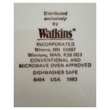 Watkins Pie Plate Collection with Recipes and Ceramic Pie Bird