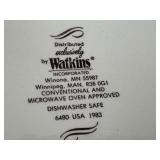 Watkins Pie Plate Collection with Recipes and Ceramic Pie Bird
