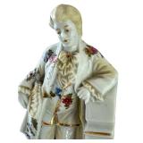 Pair of 6 Inch Erphila Germany Porcelain Figurines with Floral Detail