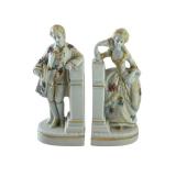 Pair of 6 Inch Erphila Germany Porcelain Figurines with Floral Detail