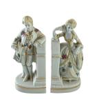 Pair of 6 Inch Erphila Germany Porcelain Figurines with Floral Detail