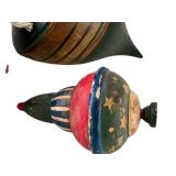 Set of 4 Decorative Vintage Style Wooden Toy Tops