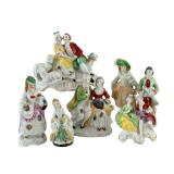 Set of Vintage Porcelain Figurines Made in Japan and Germany, 3-5 Inches