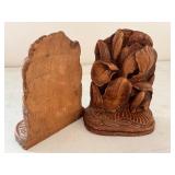 Pair of Carved Vintage Floral Bookends