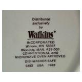 Collection of 4 Watkins Recipe Pie Plates Assorted Designs