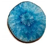 Set of 2 Blue Dyed Agate Pendants with Necklaces