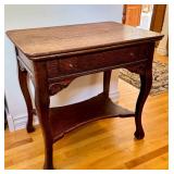 Vintage Sewing Machine Table Cabinet with Drawer and Removable Top