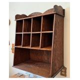 Vintage Wooden Wall Mounted Organizer with Cubbies