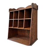 Vintage Wooden Wall Mounted Organizer with Cubbies