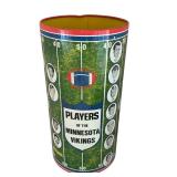 Vintage Minnesota Vikings Players Metal Wastebasket