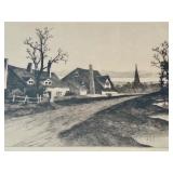 Restful Twilight Etching by Ernest E. Rost in Ornate Black and Gold Frame