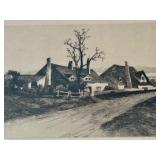 Restful Twilight Etching by Ernest E. Rost in Ornate Black and Gold Frame