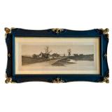 Restful Twilight Etching by Ernest E. Rost in Ornate Black and Gold Frame