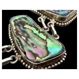 Abalone Shell and Sterling Silver Panel Bracelet