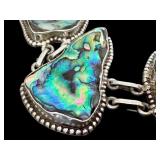Abalone Shell and Sterling Silver Panel Bracelet