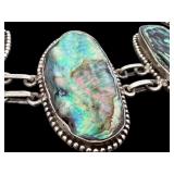 Abalone Shell and Sterling Silver Panel Bracelet
