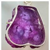 Sterling Silver Purple Solar Quartz Pendant