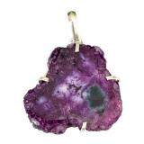 Sterling Silver Purple Solar Quartz Pendant