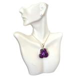 Sterling Silver Purple Solar Quartz Pendant