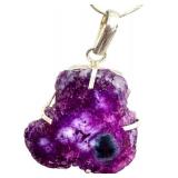 Sterling Silver Purple Solar Quartz Pendant