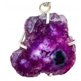 Sterling Silver Purple Solar Quartz Pendant