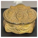 Set of 3 Antique Ornate Jewelry Casket Boxes with Floral Design