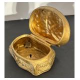 Set of 3 Antique Ornate Jewelry Casket Boxes with Floral Design