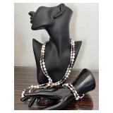 Freshwater Pearl Necklace and Bracelet Set Mixed Colors