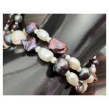 Freshwater Pearl Necklace and Bracelet Set Mixed Colors