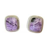 Pair of Sterling Silver K.Y. Chariote Earrings