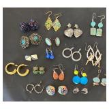 Collection of Assorted Pair of Earrings, Mixed Styles and Materials