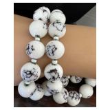 Howlite Beaded Necklace and Bracelet Set