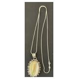 Sterling Silver Necklace with Agate Pendant