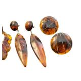 Vintage Tortoise Shell Style Earrings Set of 3 Pairs