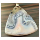 Lace Agate Pendant with Decorative Toggle