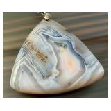 Lace Agate Pendant with Decorative Toggle