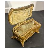 Lot of 3 Vintage Metal Jewelry Casket Boxes by JB, Rogers and More