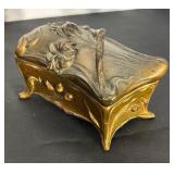 Lot of 3 Vintage Metal Jewelry Casket Boxes by JB, Rogers and More
