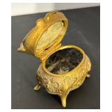 Lot of 3 Vintage Metal Jewelry Casket Boxes by JB, Rogers and More
