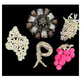 Collection of Beautiful Brooches and Scarf Clip