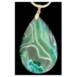 Set of 5 Sterling Silver Necklaces with Agate Stone Pendants